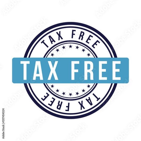 Obraz tax free rubber stamp design vector