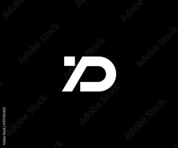 Obraz TD letter bold clean logo design