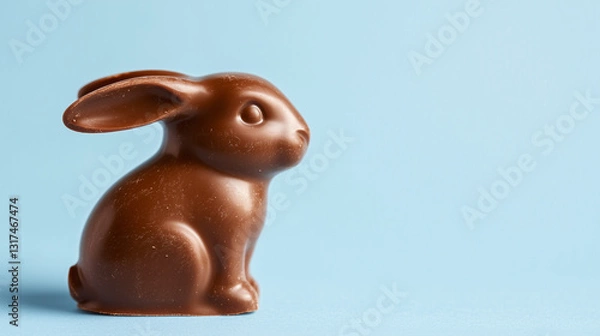 Obraz Chocolate Bunny on Blue Background