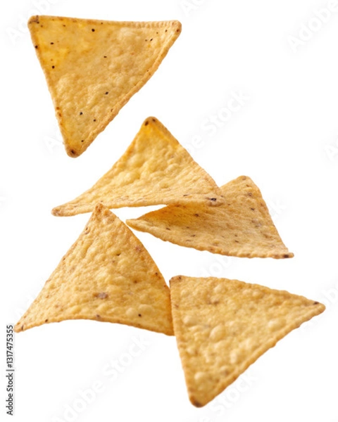 Obraz tortilla chips falling isolated