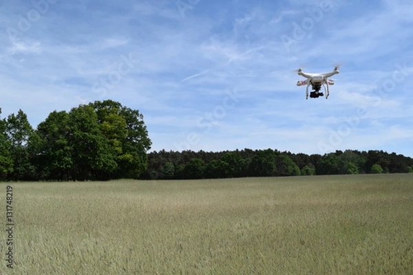 Fototapeta Flug einer Drohne / Feld
