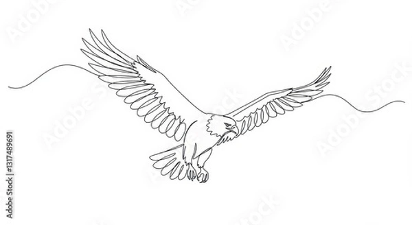 Obraz Soaring Eagle Line Drawing
