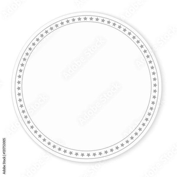 Fototapeta simple white round banner with stars on border