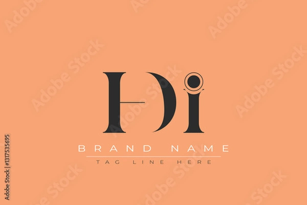 Fototapeta HDI abstract letter logo design. This logo is designed by three abstract letters.