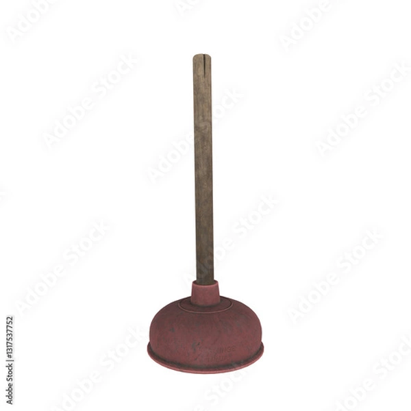 Fototapeta Realistic 3d rendering of a plunger on a white background