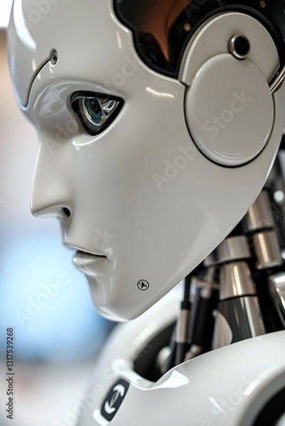 Fototapeta A portrait of a robot in profile 