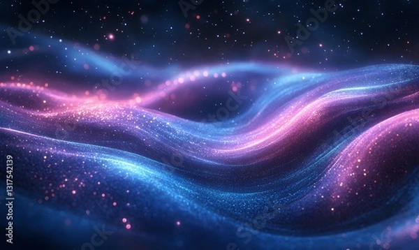 Fototapeta Nebula Waves: An Abstract Landscape of Cosmic Dust and Starlight