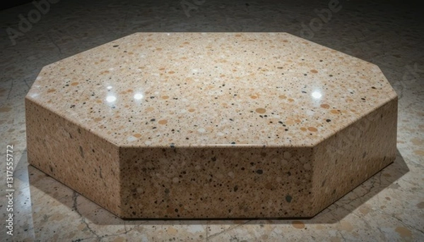 Fototapeta Octagonal Stone Surface with Natural Texture and Glossy Finish