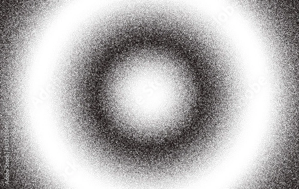 Fototapeta Noise grain background, pointillism dots gradient or dot work pattern, vector stipple effect. Grain noise halftone or grainy texture or dot work grain noise