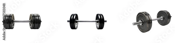 Fototapeta Weightlifting isolated on transparent background. PNG, Set of