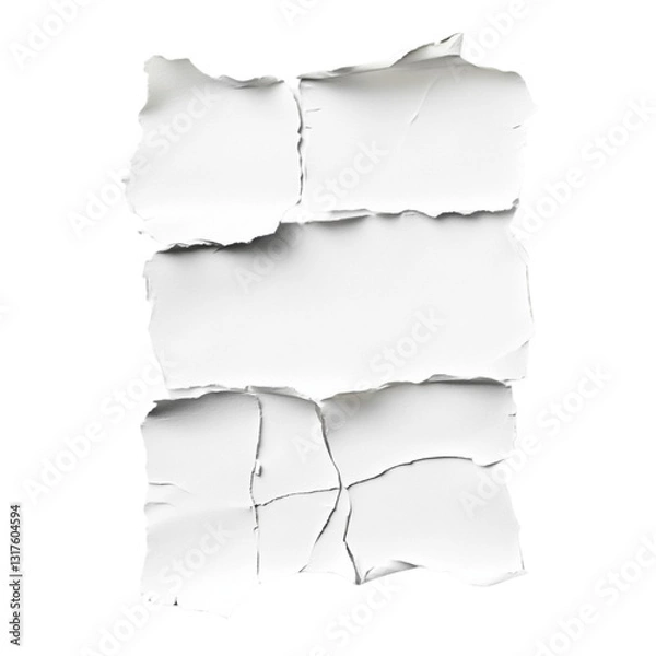 Fototapeta Torn White Paper Abstract Texture Background,