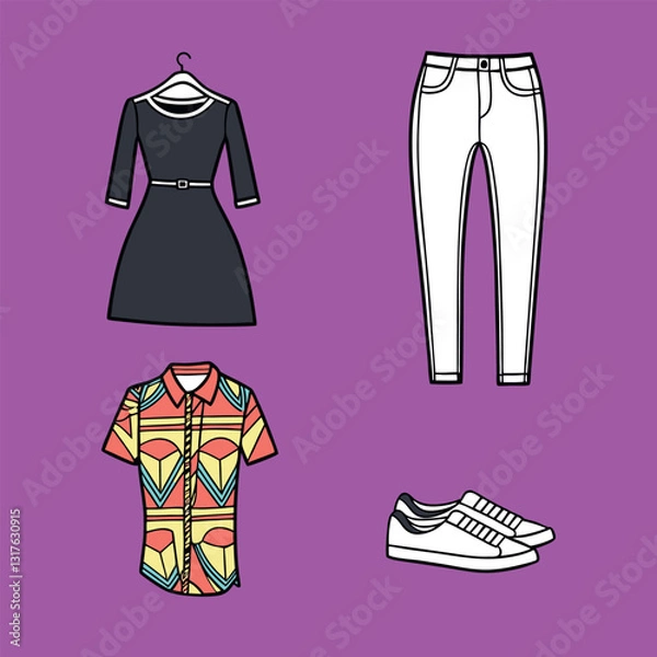 Obraz Fashion-design-set-vector art 