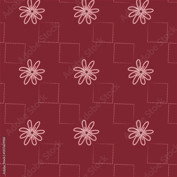 Fototapeta floral  seamless vector pattern of flowers in various colors and shapes multi color floral
