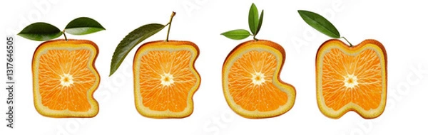 Fototapeta Citrus Font E, F, G, H – Orange Slice Letters for Creative Projects