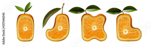 Fototapeta Citrus Font I, J, K, L – Orange Slice Letters for Creative Projects