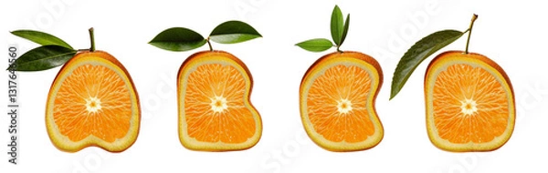 Fototapeta Citrus Font A, B, C, D – Orange Slice Letters for Creative Projects
