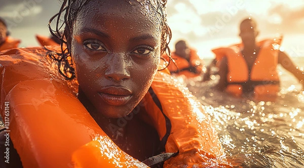 Obraz migrante femme - IA Generative
