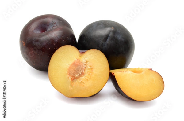 Obraz plums isolated on white background