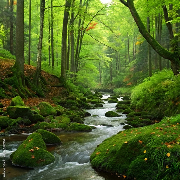 Obraz river in the forest