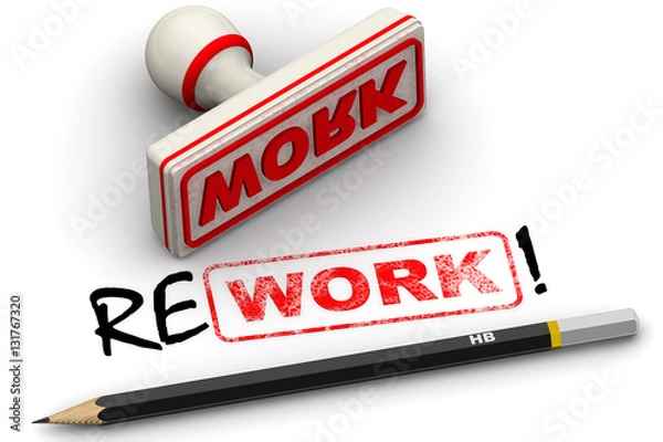 Obraz Work and rework. Corrected seal impression