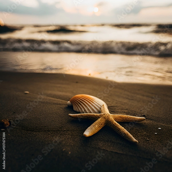 Obraz sea shells on the beach