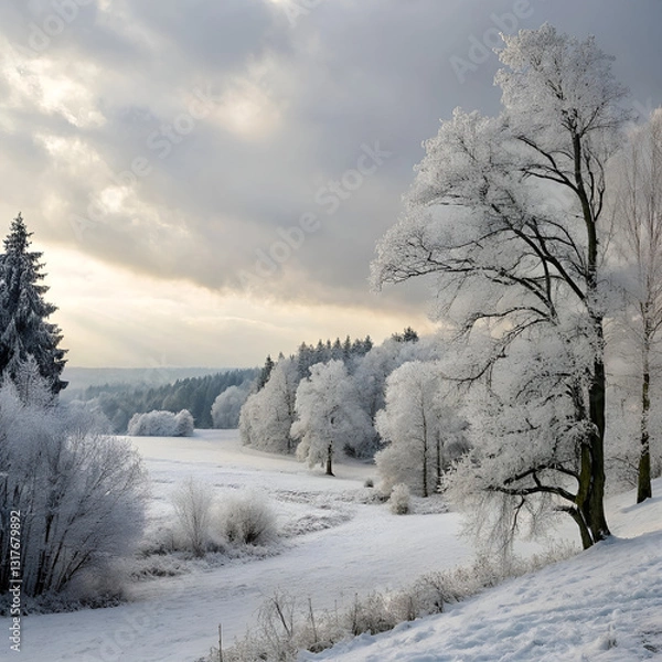 Obraz winter landscape in the forest