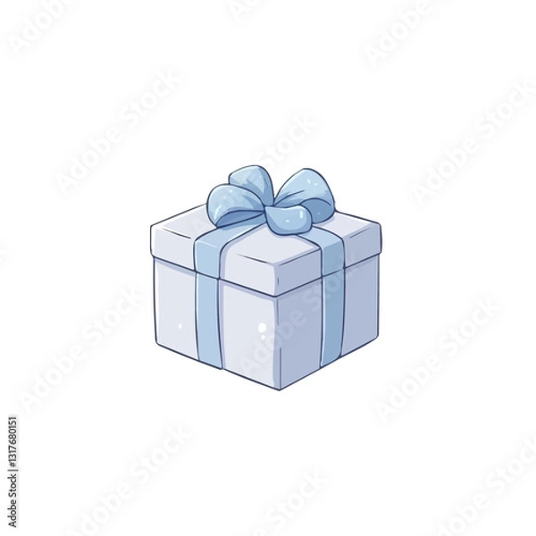 Obraz 2D flat vector illustration Gift box icon isolated on a white background.


