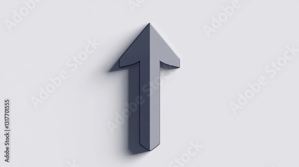 Fototapeta 3D arrow sculpture mounted on a minimalist wall, symbolizing direction and progress in a contemporary space