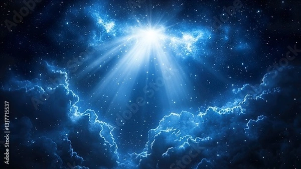 Fototapeta Starry Sky: A Beam of Light
