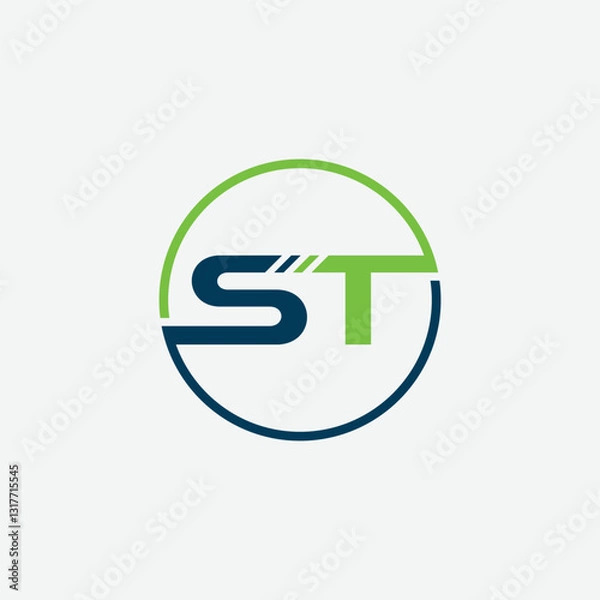 Obraz Vector initial letter st logo design concept