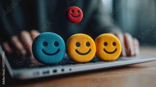 Fototapeta Hand on Laptop: Working on Computer
