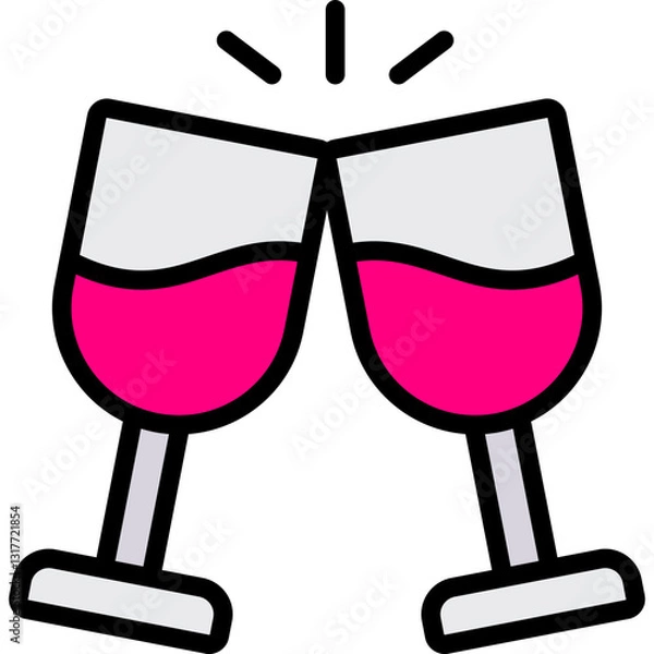Fototapeta cheer toast glass icon
