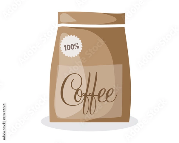 Fototapeta coffee packing icon vector