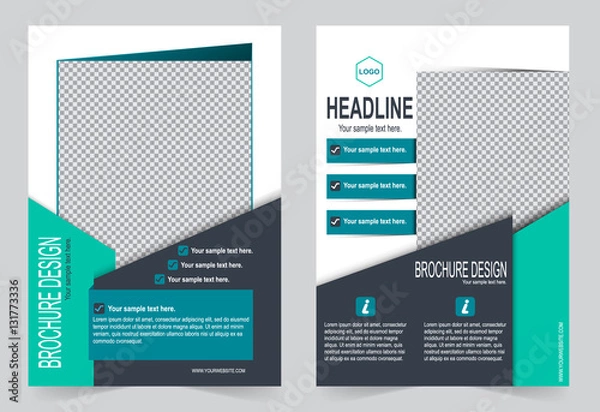 Fototapeta Brochure template, Flyer design green template