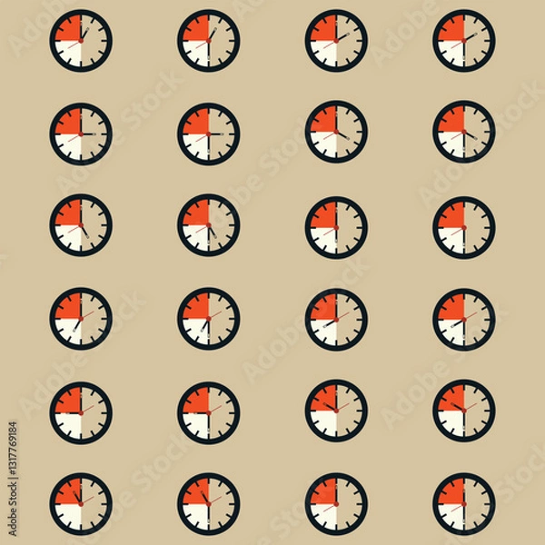 Fototapeta Set Of clock at Different times