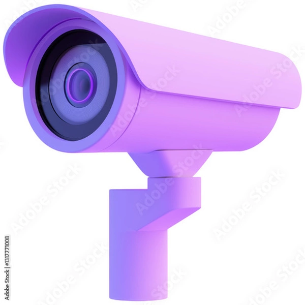 Fototapeta 3D purple security camera icon designed for modern digital interfaces and applications