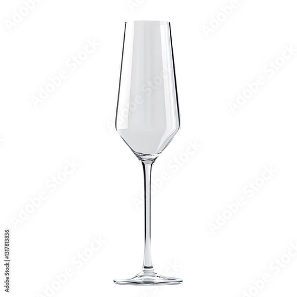 Fototapeta Tall, thin glass with a stem is sitting on transparent background