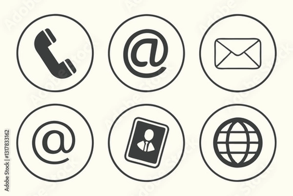 Fototapeta Simple Contact Icons for Websites and Applications