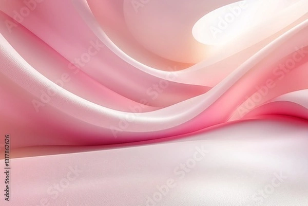 Fototapeta Soft Pink Fabric Waves