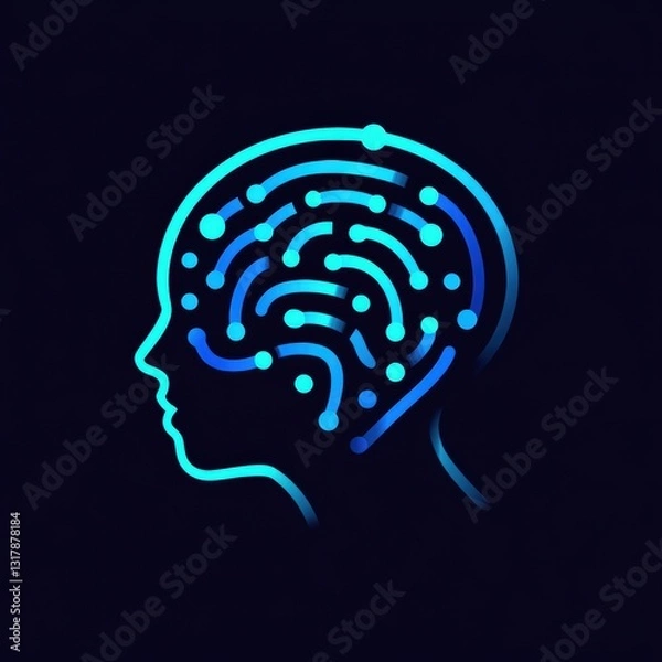 Fototapeta Modern artificial intelligence creative branding