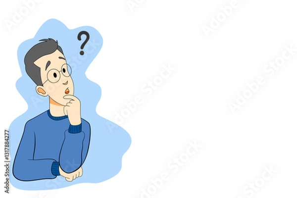 Fototapeta business man thinking about problem