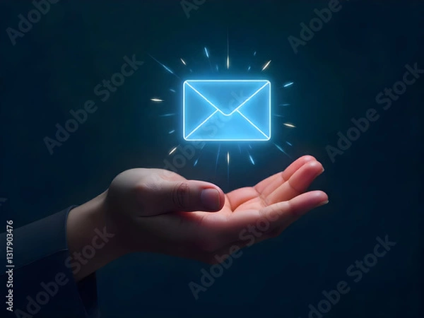 Fototapeta hand with email symbol