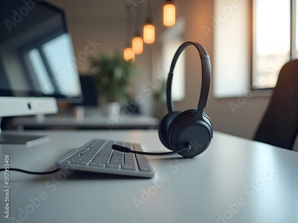 Obraz microphone and headphones