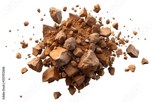 Fototapeta Exploding Chunks of Earth and Rock in Motion