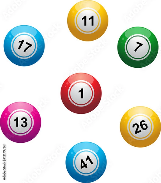 Obraz kule bingo na białym tle