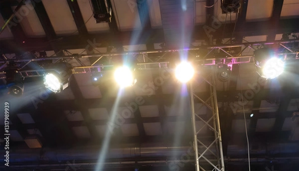 Fototapeta rigging stage lamp spot light for event