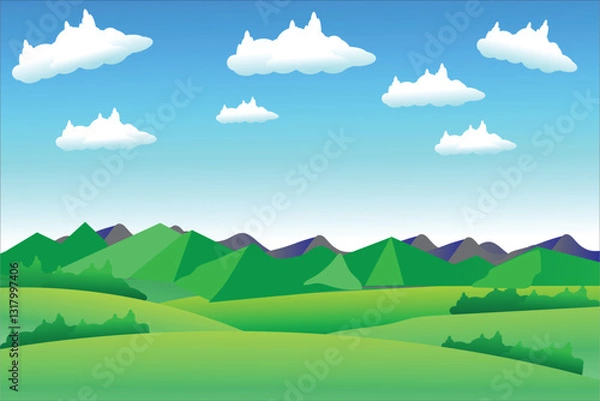 Fototapeta Cloud vector design with blue sky background design