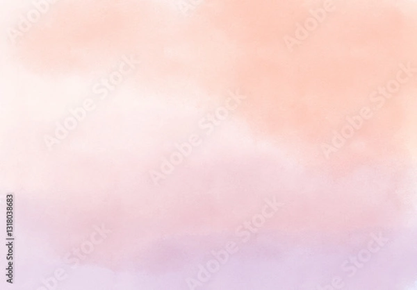 Fototapeta ピンク、オレンジ、薄紫の春をイメージした壁紙、水彩画