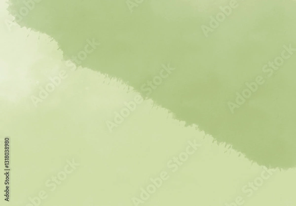 Fototapeta 若草色、草原や山をイメージする壁紙、背景、水彩画