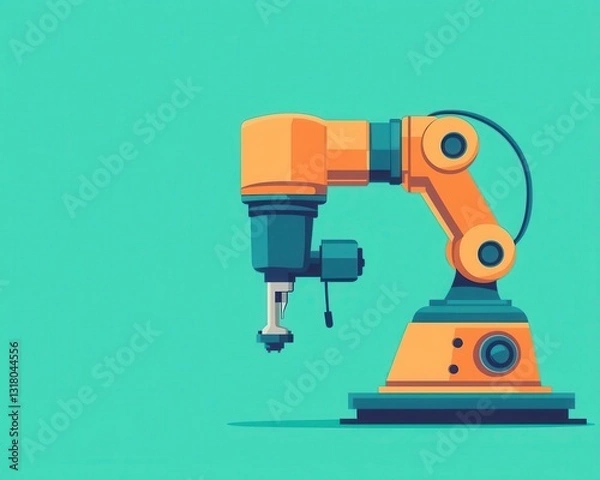 Fototapeta Robots assembling precision industrial mixers for chemical production